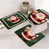 Tapete de Banheiro de Flanela de Natal Conjunto de Três Peças Absorvente de Água Antiderrapante Conjunto de Banheiro Tapete Transfronteiriço Tapete de Chão Amazon