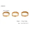 Anillo de Acero Inoxidable con Circonita de Trébol de Cuatro Hojas Estilo Ins de Moda para Mujer Anillo Sencillo con Forma de Corazón Chapado en Oro de 18 Quilates Diamante de Alta Gama