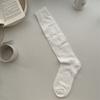 Calcetines Largos Grises para Mujer de Primavera y Otoño, Estilo Influencer, Selección de Blogueros, Calcetines de Tubo Alto, Calcetines Acanalados Holgados, Algodón