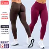 Pantalones de Yoga DFYNE Seamless de Cintura en V Alta Elasticidad Cadera de Durazno Ajustados Largos Pantalones de Deporte Entrenamiento Running Fitness Pantalones Largos
