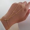 Joias Boêmias de Moda Transfronteiriças Corrente de Dedo Inlaid Pulseira de Strass Gota d'Água Design Simples de Nicho para Mulheres