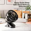 Mini Ventilador de Clipe 360° Rotativo Silencioso Recarregável Portátil Formato de Animal Fofo Ventilador de Clipe para Quarto Escritório Dormitório Carrinho de Bebê Branco Rosa Preto