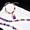 Pulsera Collar de Cuentas de Perla de Agua Dulce Amatista Natural Diseño Original Versátil Nicho Joyería Artesanal de Alta Gama