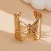 Patrón de Mariposa Metálica Transfronterizo Europeo y Americano Moda Sencilla Puño Abierto Cara Ancha Pulsera Exagerada Lujo Ligero Sensación de Alta Gama