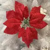 2024 nueva flor de simulación de Navidad decoración de vacaciones de Navidad accesorios de flor árbol de Navidad flor doble al por mayor en stock