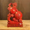 Calabaza Tallada en Madera de Ébano Calabaza Sólida de Madera Adornos de Calabaza Ruyi Artesanías para Mueble de TV de Sala de Estar Decoración de Inauguración de Casa