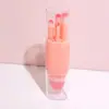 Set de brochas de maquillaje multifuncional seis en uno, que incluye brochas de maquillaje retráctiles con tapa, una brocha para rubor portátil, una brocha para sombras de ojos y mini brochas de maquillaje