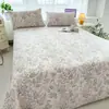 Sábana de algodón lavado de 1.8 m, pieza única, adecuada para dormitorios estudiantiles, incluye un colchón individual, una sábana y una funda de almohada - un juego de tres piezas, no hecho completamente de algodón puro