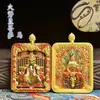 Thangka de los Cinco Ancianos de la Montaña Wutai Doce Animales del Zodíaco Ocho Deidades Guardianas Caja Gawu Tallada en Relieve Tridimensional Colgante de Collar
