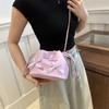Bolsa de Mão Pequena com Design Plissado de Nicho Francês para Mulheres 2026 Nova Bolsa de Balde Simples de Verão Bolsa Transversal Fashion