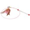 Brinquedo de gato de venda quente transfronteiriço Gato de alta tenacidade Duas cores Feather Steel Wire Cat Tease Stick Cat Interactive Training Toy