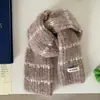Bufanda Corta de Punto Negra para Mujer en Otoño e Invierno Estilo Nuevo Cálida y a Prueba de Frío Bufanda con Atmósfera Estilo Coreano Protector de Cuello Engrosado