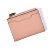 Cartera sencilla para mujer, con gran capacidad, con cremallera, fuente dorada multicolor, venta al por mayor, corta, de dos pliegues