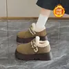 Zapatos Birkenstock Esponjosos para Mujer 2026 Estilo Nuevo Bestseller de Invierno Zapatos de Algodón con Piel Cálida Mocasines de Suela Gruesa Zapatos de Algodón para Nieve