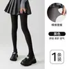 Medias panty grises finas para mujer de primavera y otoño con efecto de pierna de manga, mallas antideslizantes a rayas verticales estilo JK japonés