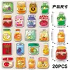 20 Peças de Ímãs de Geladeira Magnéticos Originais com Tema de Lanche, Desenho Animado Fofo Versão Q de Comida, Decoração Infantil, Adesivos de Geladeira Magnéticos Macios Atacado