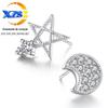 Japão e Coreia do Sul Brincos Assimétricos Estrela Lua Cheios de Diamante Joia de Orelha de Diamante Temperamento Sul-Coreano Atacado