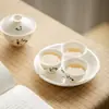 Linda Bandeja de Té Cerámica de Panda Pintada a Mano de las Dinastías Tang y Song, Bandeja Redonda Moderna para Té Seco y Soporte para Tetera para Juego de Té Kung Fu