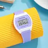 Reloj Electrónico Pequeño Cuadrado Electrochapado en Acrílico Caja con Recubrimiento en Spray Digital Reloj Electrónico Impermeable para Pareja Reloj Cuadrado para Estudiante