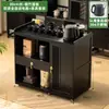 Juego de Mesa de Té Nuevo Estilo Chino Móvil para Uso Doméstico, Adecuado para Balcón, Completo con Gabinete de Té y Mesa de Té Pequeña para Oficina