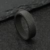 Anel de aço inoxidável transfronteiriço europeu e americano all-match 6MM mesh deformable ring masculino e feminino all-match