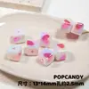 Forma Especial Quadrada Coração DIY Corrente para Celular Decoração Joias Feitas à Mão Contas Soltas Acrílico Ins Bolsa de Contas Multicolorida Pendente