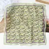 Pañuelo Cuadrado Pequeño Floral Fresco Multicolor Estilo Coreano de Verano para Mujer, Pañuelo Decorativo Versátil de Seda, Cinta para Salidas y Sesiones de Fotos, Pañuelo para la Cabeza
