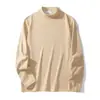 Bestseller de ropa para hombre transfronteriza: camisa de otoño cálida y gruesa de forro polar de doble cara con lana de oveja 320 y seda, camiseta básica de cuello alto, camiseta de manga larga