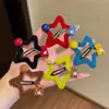 Pinza para el pelo de estrella de cinco puntas con flocado para niños, linda pinza para el pelo de osito para el lateral, nuevos accesorios para el pelo para niñas, pinza versátil para pelos sueltos