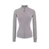 Chamarra de Yoga Lulu con Cuello Alto 2025 Nueva Alta Elasticidad Cintura Plástica Aspecto Adelgazante Espalda de Malla Transpirable Cremallera Mangas Largas