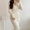 Vestido Suéter de Punto de Largo Medio Estilo Yujie Maduro Ligero Transfronterizo para Mujer Otoño e Invierno Nuevo Elegante Ajustado Tipo Vaina