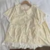Novo Pijama de Renda Estilo Japonês para Mulheres, Shorts de Manga Curta para o Verão, Conjunto de Duas Peças com Gola Boneca, Roupa de Casa para Meninas