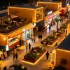 Tienda contenedor, mercado nocturno, calle comercial, tienda de té de leche y café, tienda contenedor de moda, tienda comercial contenedor