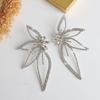 Pendientes de flores y hojas de diamantes exagerados con personalidad femenina, nuevos pendientes transfronterizos de tendencia europea y americana personalizados.