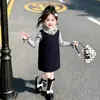 Vestido Colete Infantil Outono 2026 Novo Estiloso Estilo Pequeno Chanel para Meninas Vestido Quente de Lã Vestido de Princesa para Meninas