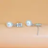 Pendientes de Zirconia Francesa de Alta Gama, Pendientes de Perla, Pendientes de Lujo Modernos y Accesibles, Pendientes sin Perforación, Pendientes para Mujer