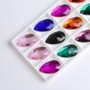 Fundo Plano Formato Especial Costurado à Mão Vidro Furo Duplo Gota de Água Diamante Fivela Plana DIY Acessórios de Joalheria Strass de Cristal Materiais para Roupas de Dança