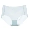 Ropa interior sin costuras de seda helada para mujer, verano, fina, fina, algodón puro, entrepierna antibacteriana, para niña, de cintura media, transpirable, shorts de triángulo