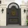 Puerta de Jardín de Hierro Forjado Aleación de Aluminio Puerta de Patio de Villa Valla de Campo Jardín Acero Inoxidable Individual y Doble Arco Exterior