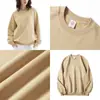 Sudadera de cuello redondo de felpa de algodón de alta gama y peso pesado de 520 g para hombre, marca de moda americana, corte holgado, chaqueta casual de color liso