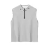 Camiseta sin mangas Estilo Americano High Street para Hombre Chaleco de Media Cremallera Cool con Remaches de Alta Gama con un Toque de Lujo Camiseta sin Mangas Deportiva Estilo Cool