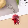 Llavero de Acrílico de Perro Rojo Maligno de Douyin de Moda, Colgante para Mochila de Estudiante, Decoración Divertida para Jóvenes