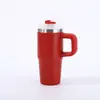 Taza de Coche Transfronteriza de 14oz/20oz con Asa de Acero Inoxidable de Doble Capa 304 Taza Aislada al Vacío Taza Portátil para Exteriores con Popote