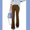 Amazon transfronterizo otoño e invierno mujeres color liso cintura alta ajustados micro acampanados pantalones pana cintura elástica casual fabricantes