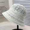 Nuevo Sombrero de Pescador de Verano para Mujer, Sombrero de Sol Colorido Calado, Vacaciones en la Playa, Pequeño Sombrero de Cubo Tejido Adelgazante, Plegable