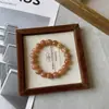 [Ilha do Sol] Pulseira Natural de Pedra do Sol Laranja Lua para Mulheres para Dar a Melhores Amigas Popular no Pequeno Livro Vermelho Pulseira de Design Original