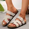 Estilo europeo y americano, talla grande, nueva colección de otoño, color liso, sandalias slip-on versátiles, calidad de exportación, diseño de boca de pez, sandalias de suela plana, para ventas transfronterizas