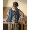Nuevo Otoño 2025 Chaleco Corto de Mezclilla Simple con Bolsillo en Capas Artístico Retro Japonés para Mujeres Petite
