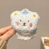 Lindo oso de peluche de pelo con forma de cuerda para el pelo, lazo para la cabeza con forma de bola para mujer, banda de goma para el pelo para niños, tocado, anillo para el pelo de invierno