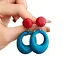 Pendientes Redondos de Color Contrastante Estilo Retro Hong Kong para Mujer, Pendientes de Moda Elegantes Estilo Vacacional, Pendientes Elegantes de Gama Alta para Mujer